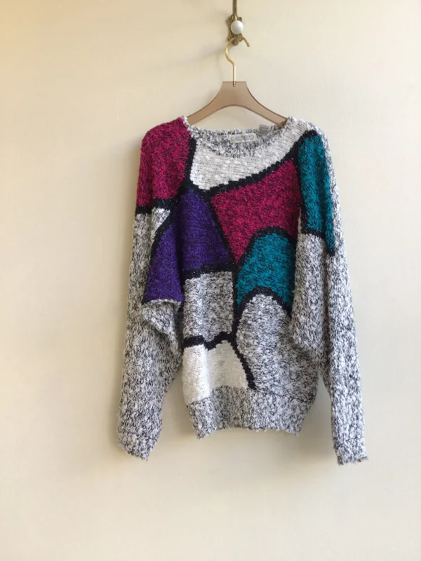 Pretense | Rose, Purple, & Teal Sweater (Vintage) British Gentlewoman Style