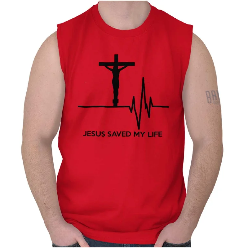 Jesus Saved My Life Sleeveless T-Shirt performance