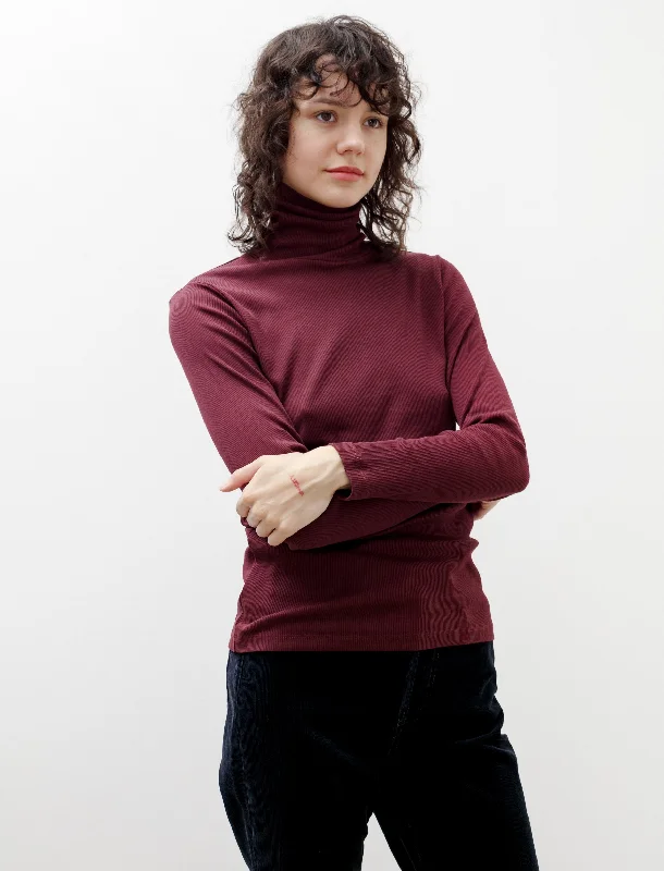 Long Sleeve High Neck T-Shirt Port Feminine Women's Style 