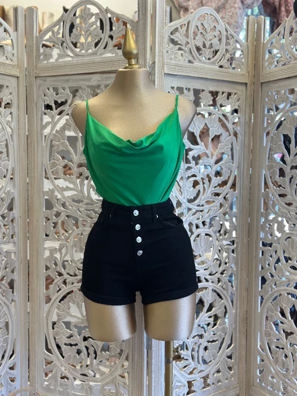 Green Cowl Neck Tank Disco