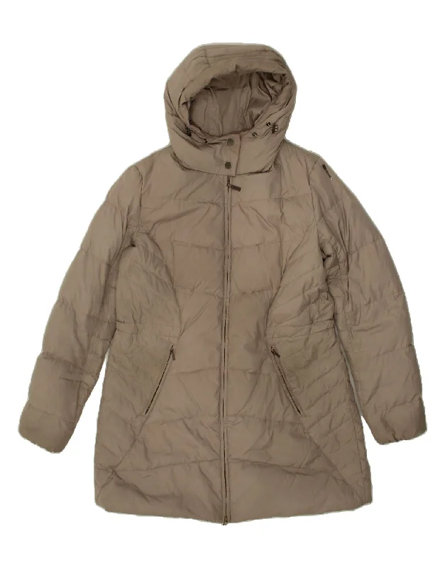 GEOX Womens Hooded Padded Coat UK 12 Medium Grey Refined Women's 