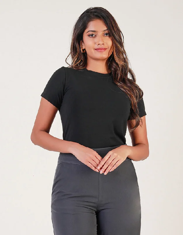 Casual Crew Neck Short Sleeves T-Shirt Dynamic Women's Moto