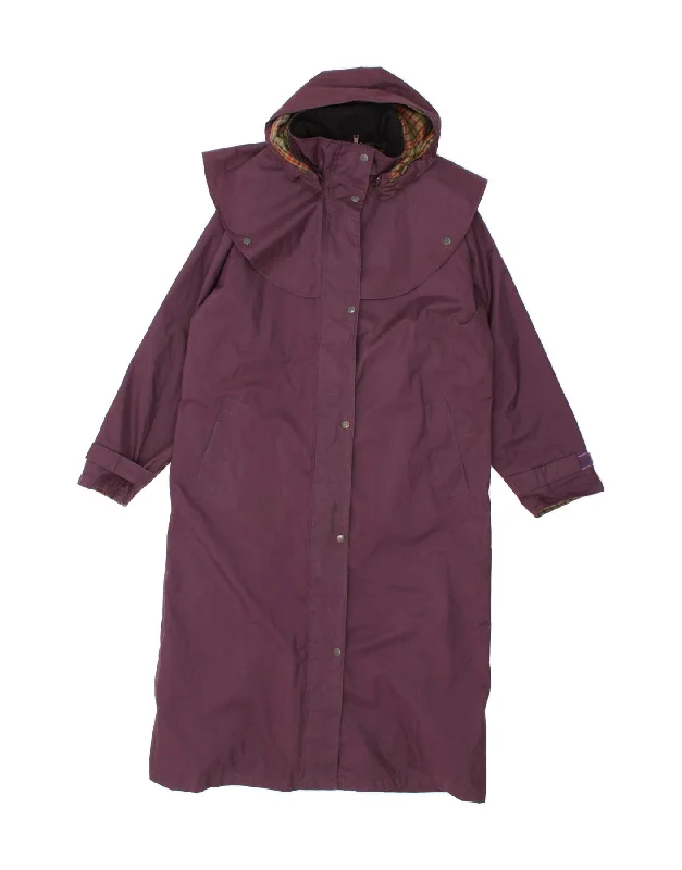 JACK MURPHY Womens Hooded Raincoat UK 12 Medium Purple Polyester Vintage Women's 1970S JACK MURPHY Womens Hooded Raincoat UK 12 Medium Purple Polyester Vintage Women's 1970S