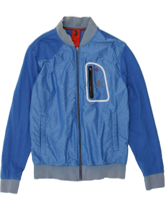 VINTAGE Womens Bomber Jacket UK 16 Large Blue Youthful Women's Anime - inspired
