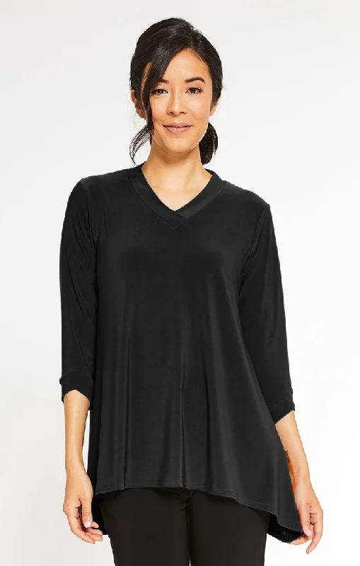 Sympli, 22195-2 Gaze Top, 3/4 sleeve Hip Women's Retro