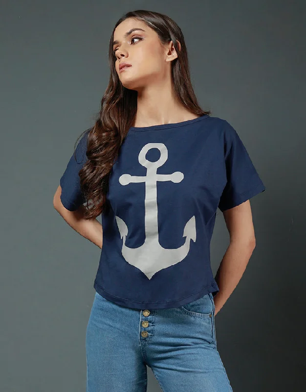 Crew Neck Print T-Shirt Feminine Women's Soft 