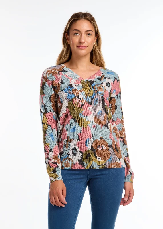 Printed V-Neck Sweater European