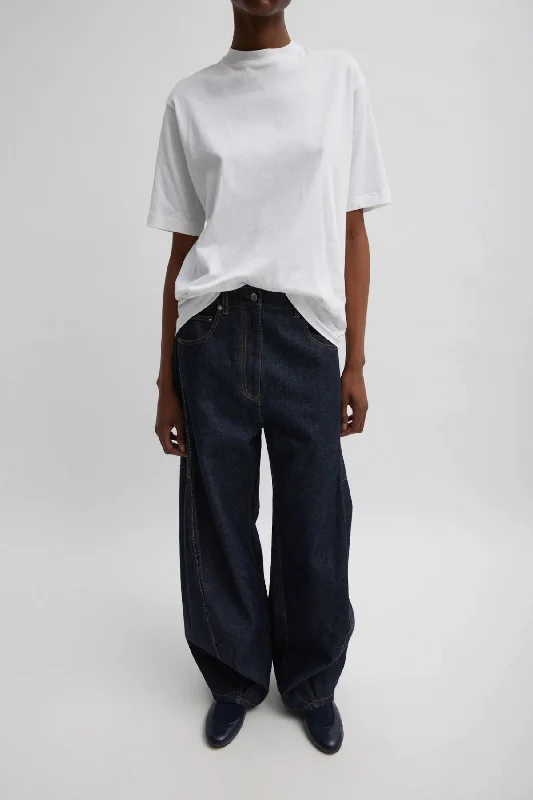 Tibi Mock Neck Unisex T-Shirt - White Monochromatic Office Style