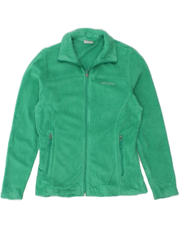 COLUMBIA Womens Loose Fit Fleece Jacket UK 6 XS Green Polyester Street