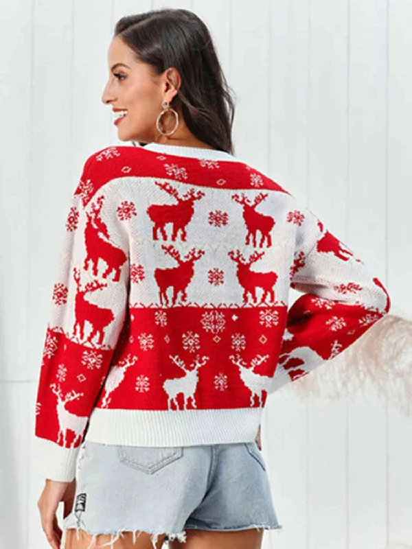 Reindeer Round Neck Sweater Streetwear Style for 