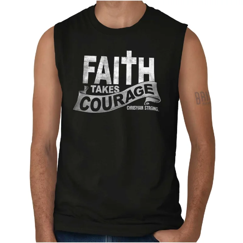 Faith Takes Courage Sleeveless T-Shirt Scandinavian