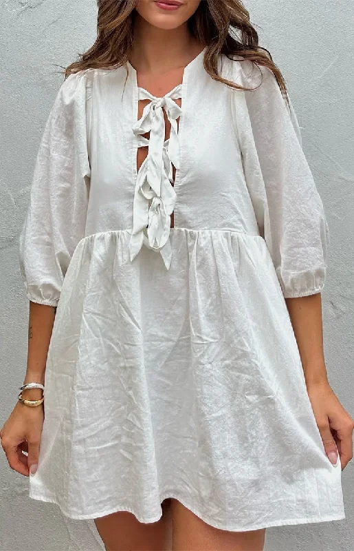 Issy White Mini Dress Sharp Women's Italian