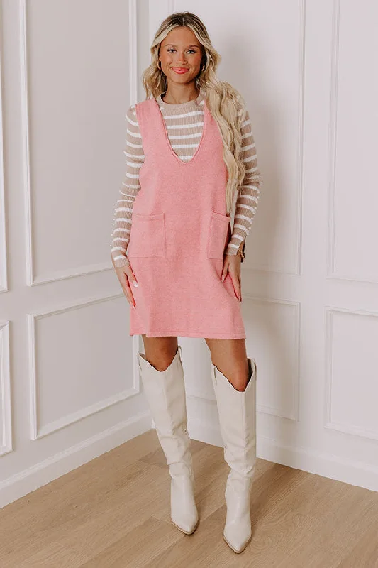 Stylist's Pick Knit Mini Dress in Pink Feminine Women's Soft 