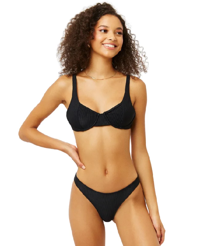 Anna Underwire Ribbed Bikini Top Unique Women's Upcycled