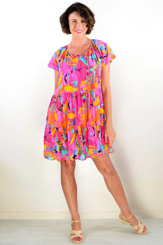 Poppy Cap Sleeve Tassel Dress Women