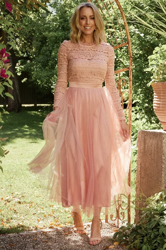 Lonnie Tulle Dress | Blush Classic Women's Tweed