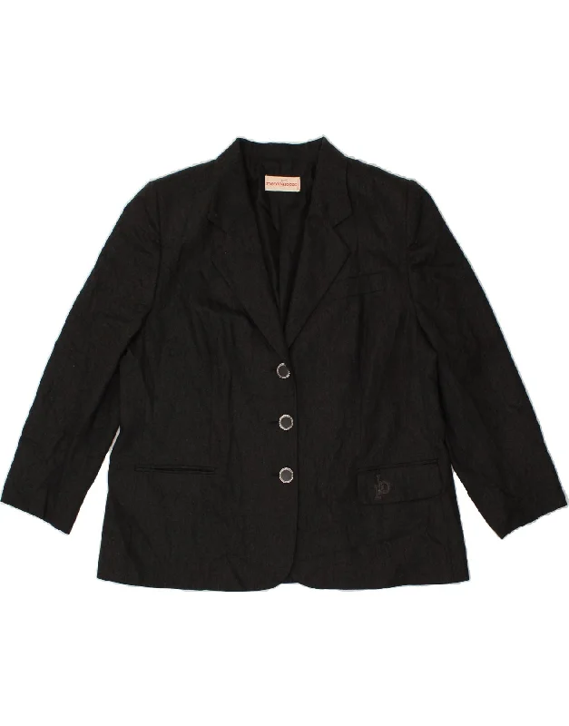 ROCCOBAROCCO Womens 3 Button Blazer Jacket UK 18 XL Grey Stylish Women's Tropical 