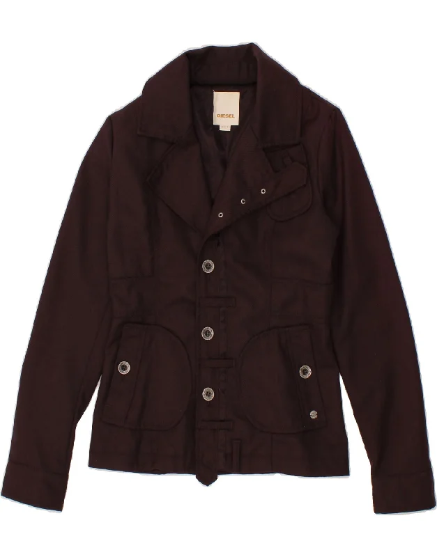 DIESEL Womens Utility Jacket UK 10 Small Brown Wool garde