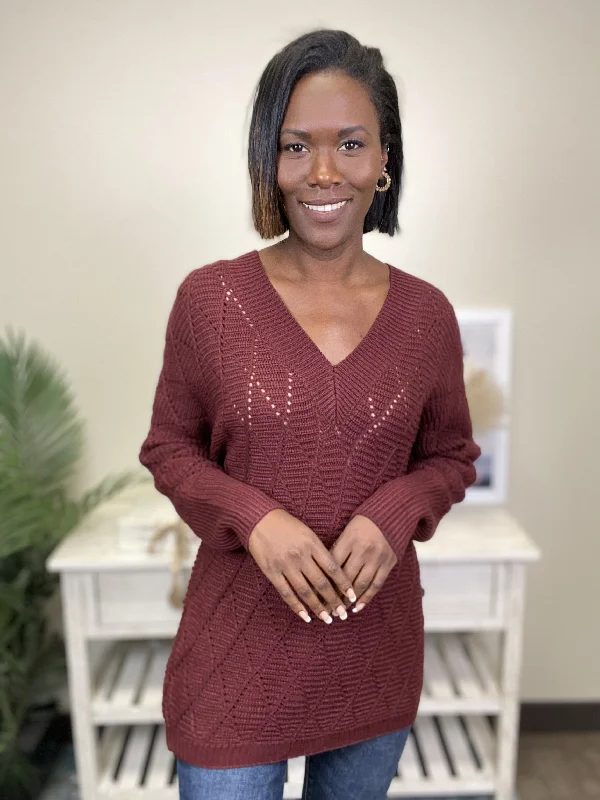 The Spark In Us Women's Open Knit Sweater Refined Women's 