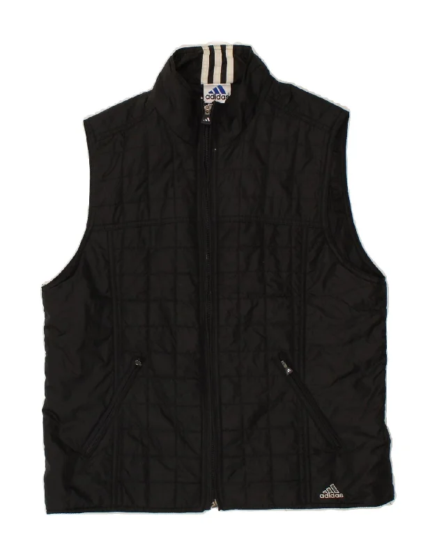 ADIDAS Womens Oversized Padded Gilet UK 10 Small Black Polyamide Disco