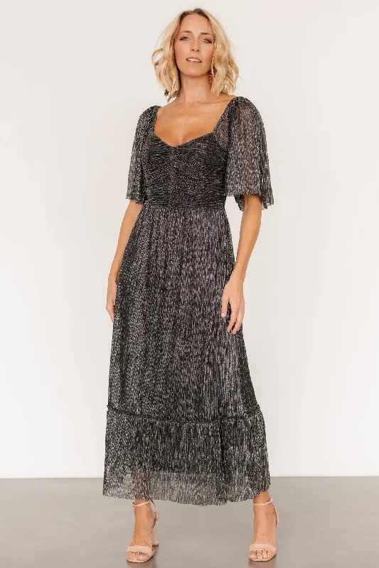 Elea Shimmer Dress | Black Earthy Women's Hemp - based