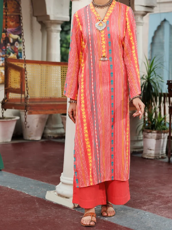 Light Pink Yarn Dyed Tunic - AWP-LK-721 Elegant Women's Formal 