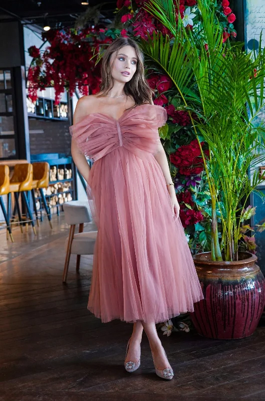 Butterfly Mauve Tulle Midi Dress purpose