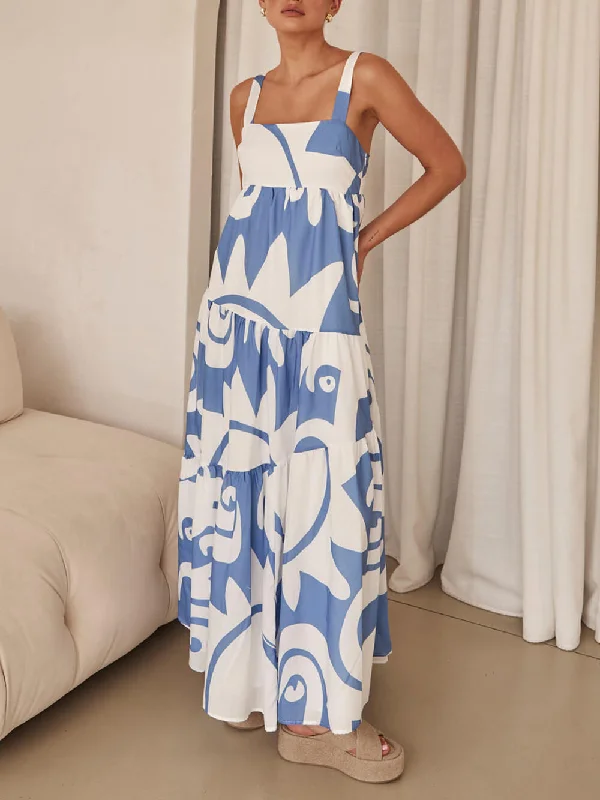 Bohemian Geometric Stylish Print Maxi Dress Bold Women's Statement