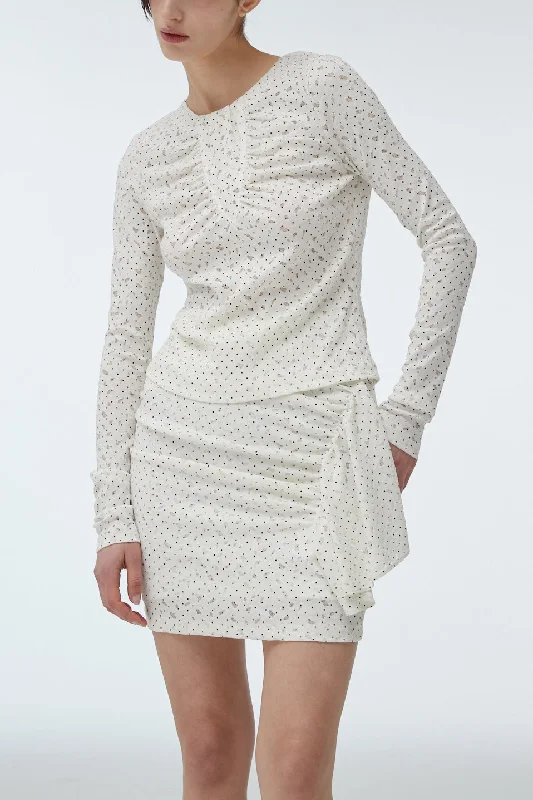ABSTRACT DOT LACE TOP Laid - back Women's Style
