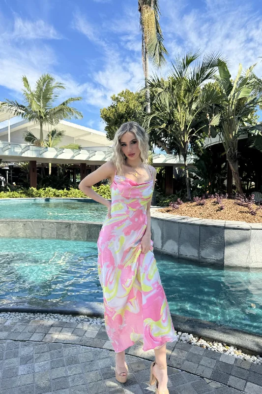 Haru Maxi Dress - Pink Multi Gym