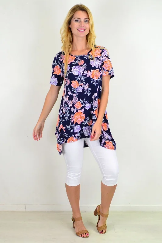 Floral Flamingo Tunic Top Feminine Women's Style 