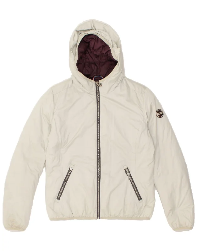 COLMAR Womens Hooded Padded Jacket IT 42 Medium Grey Rugged Women's Outdoor 