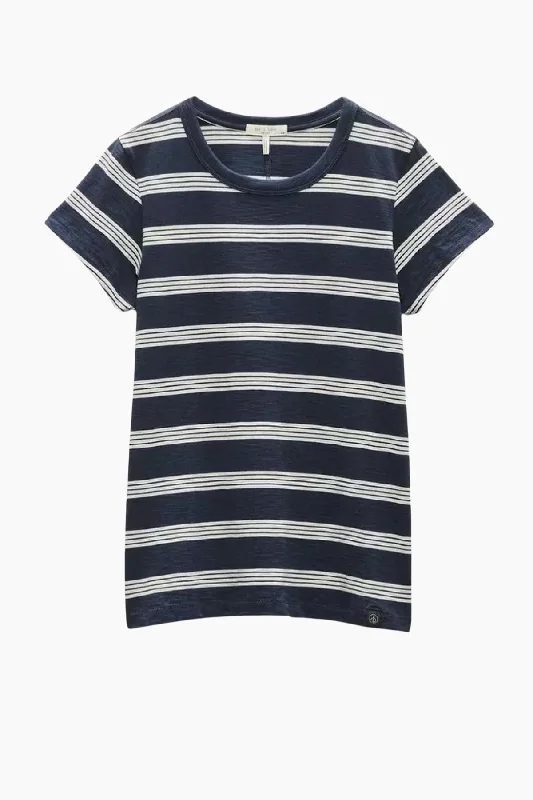 Rag & Bone The Slub T-Shirt - Salute/ Ivory Stripe Sporty Women's Athleisure 