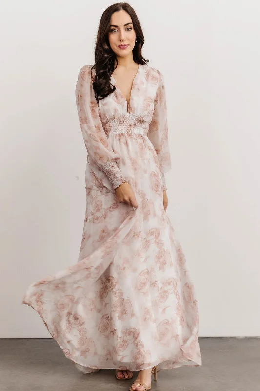 Olivia Maxi Dress | Pink Floral Practical Women's Multi - 