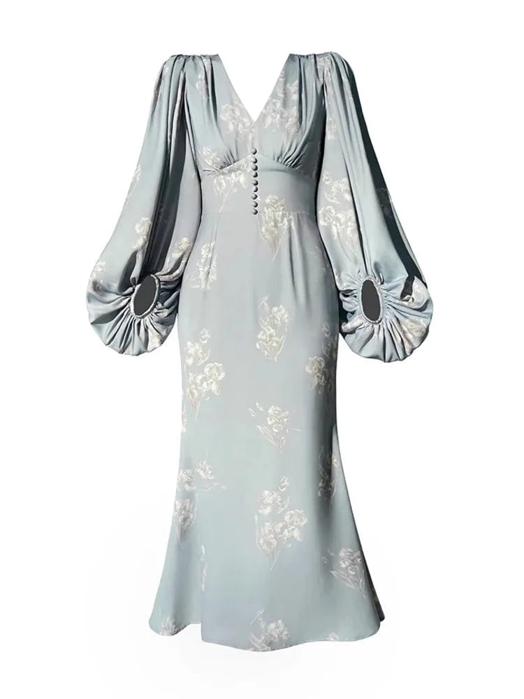 A&A Luxe PlayDoll Elegant Maxi Dress Artistic Women's Hand - painted