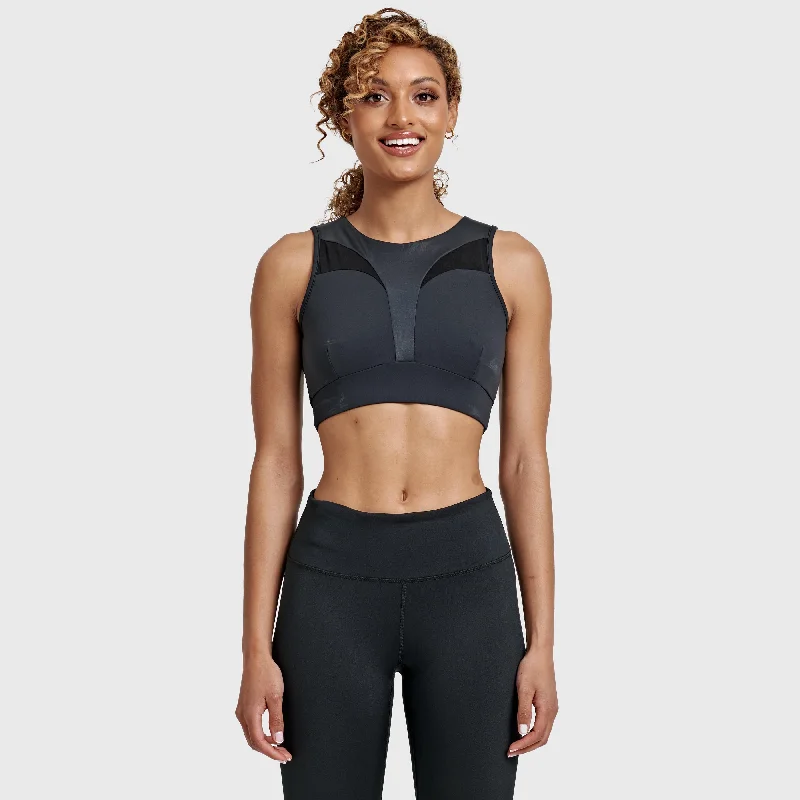 Sports Crop with Mesh Back - Black Traditional Women's 