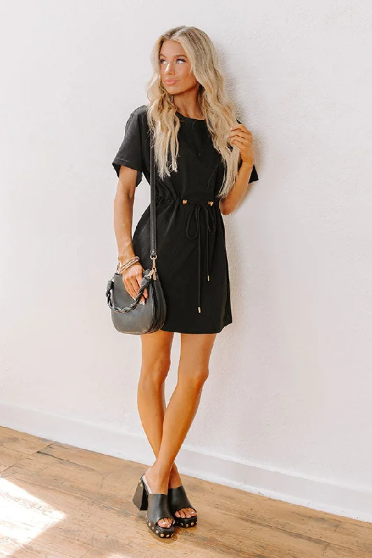 Running Errands Drawstring Mini Dress Stylish Women's Tropical 