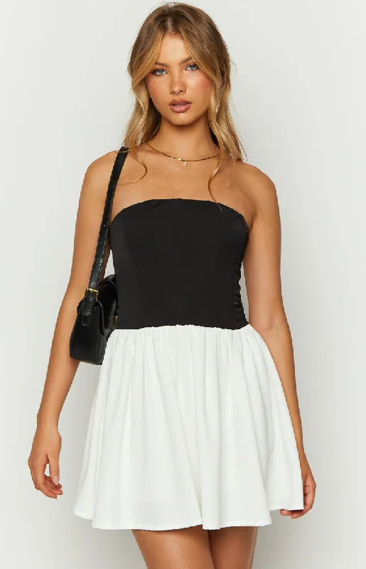 Draven Black And White Corset Mini Dress Refined Women's Classic 