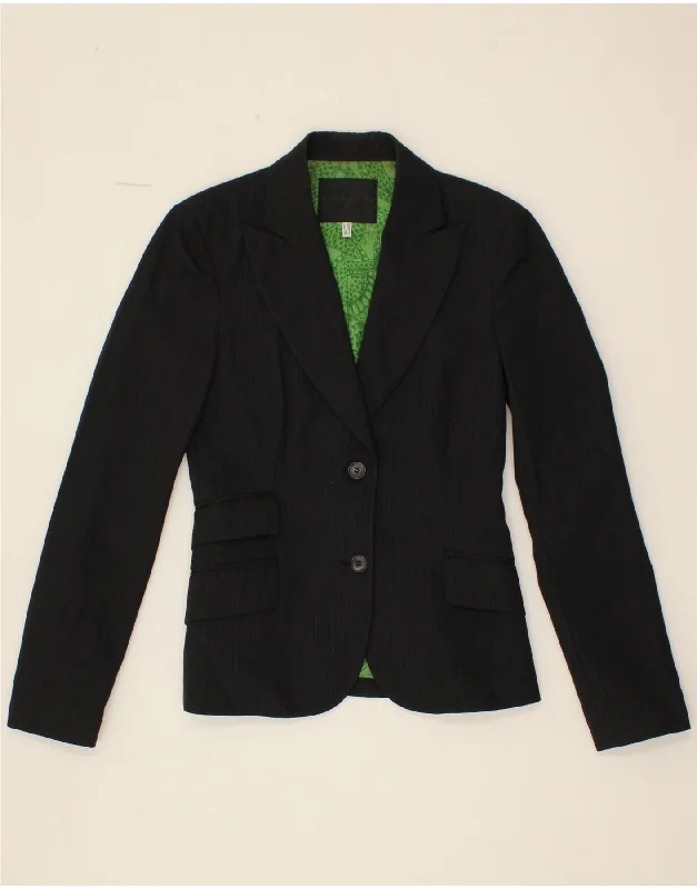 RICHMOND Womens 2 Button Blazer Jacket UK 8 Small Navy Blue Striped Wool Stylish Women's Neon