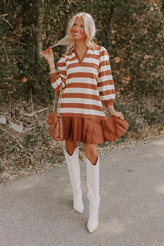 Country Club Moment Stripe Mini Dress Classic Women's Tweed