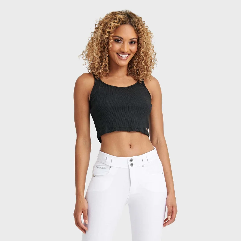 Cotton Ribbed Cami - Black Modern Women's 