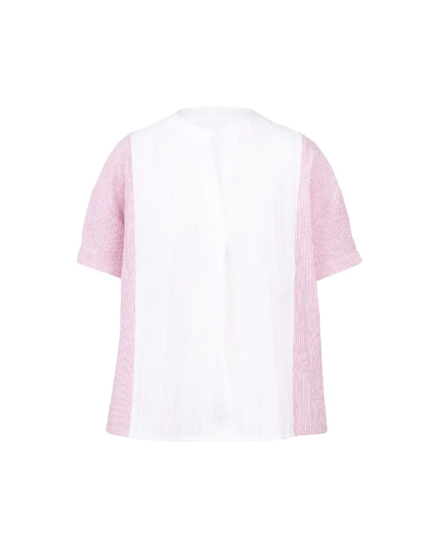 Cutwork Lace Mix Stripes Blouse Cool Women's Skate