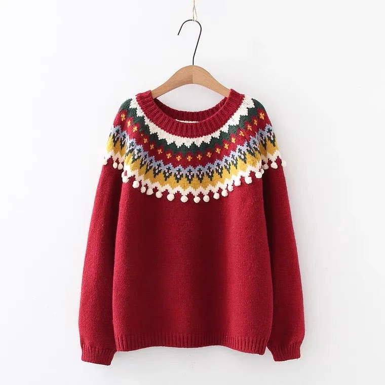 Fall/winter, new, Christmas sweater, loose, lazy wind, student sweater top  1411 Modern Women's Tech