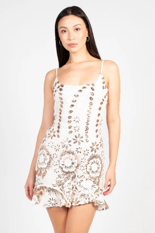 Isabella Sequin Floral Mini Dress Edgy Women's Punk