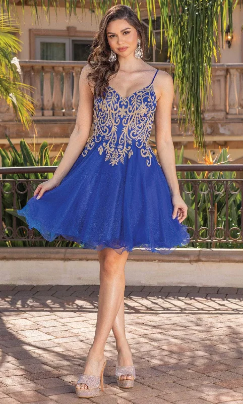 Dancing Queen 3330 - Embroidered Bodice Cocktail Dress Compression