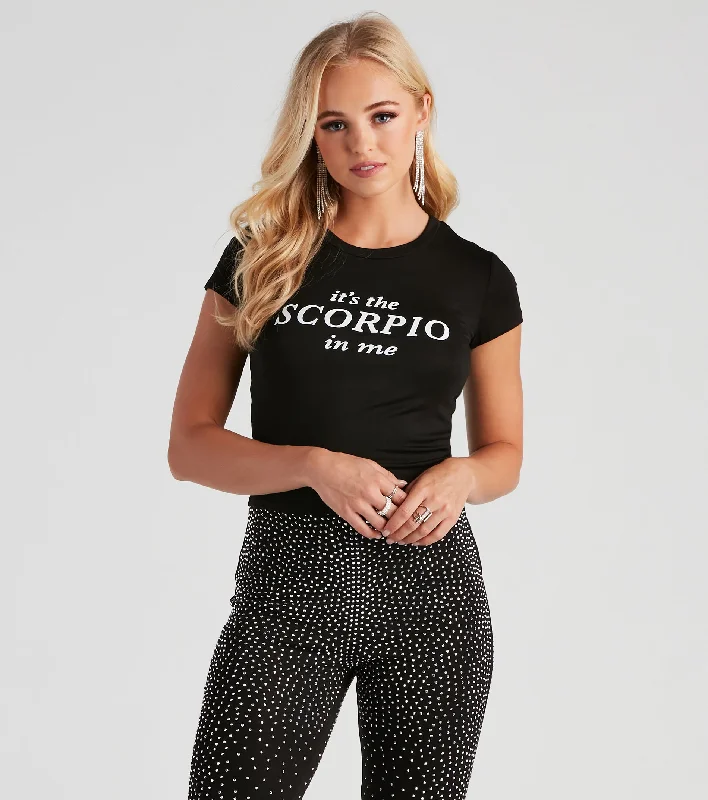 Scorpio Season Graphic Crop Tee Sophisticated Women's 