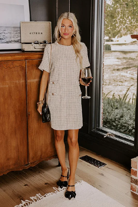 Office Party Tweed Mini Dress Business