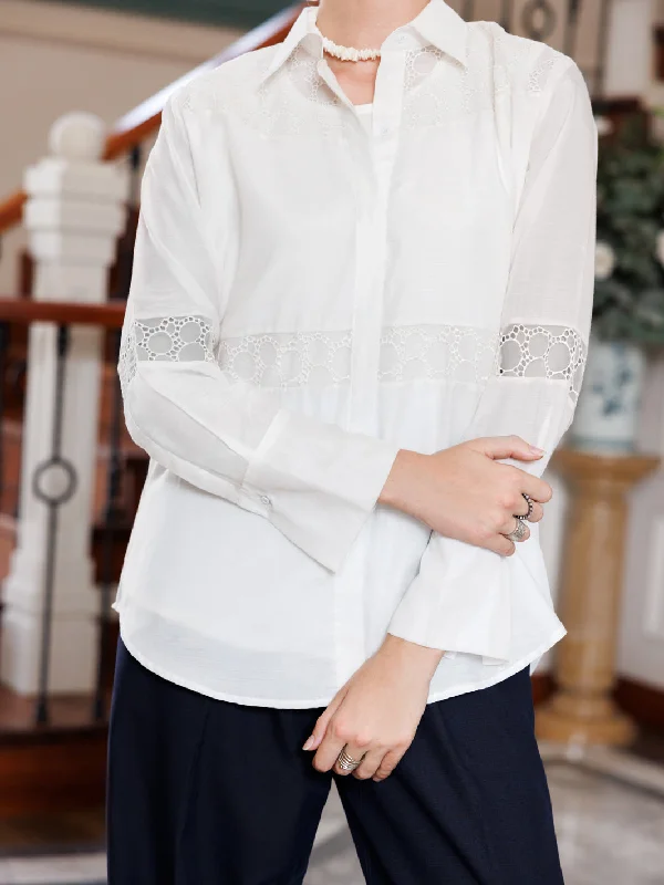 White Maple Silk Tunic - AL-LK-925 Relaxed Women's 