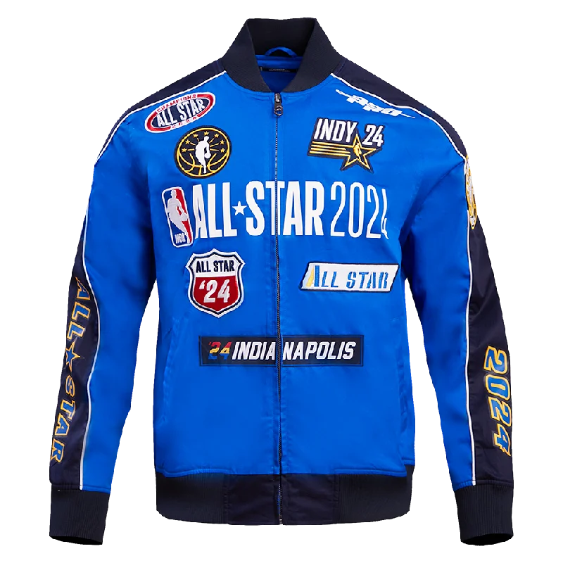 NBA ALL STAR GAME 2024 MEN'S TWILL JACKET (MIDNIGHT NAVY/ROYAL BLUE) Hip Women's Retro