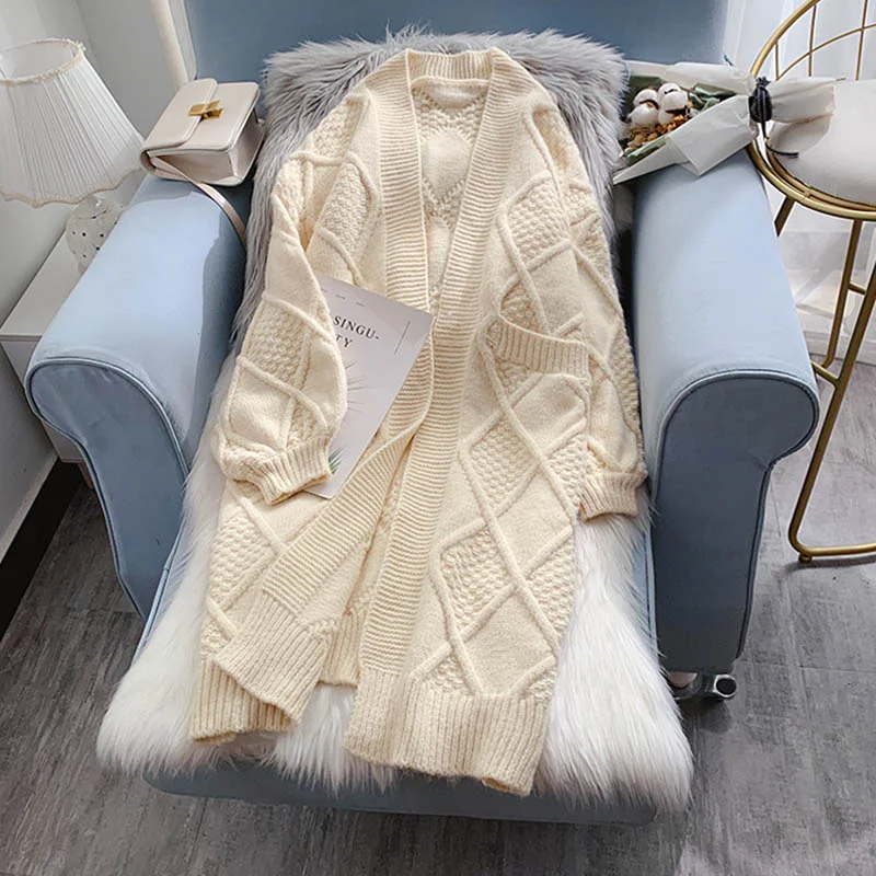 Sweater cardigan female loose lazy wind thickened thick thread twist 4933 Luxurious Women's High - end Sweater cardigan female loose lazy wind thickened thick thread twist 4933 Luxurious Women's High - end